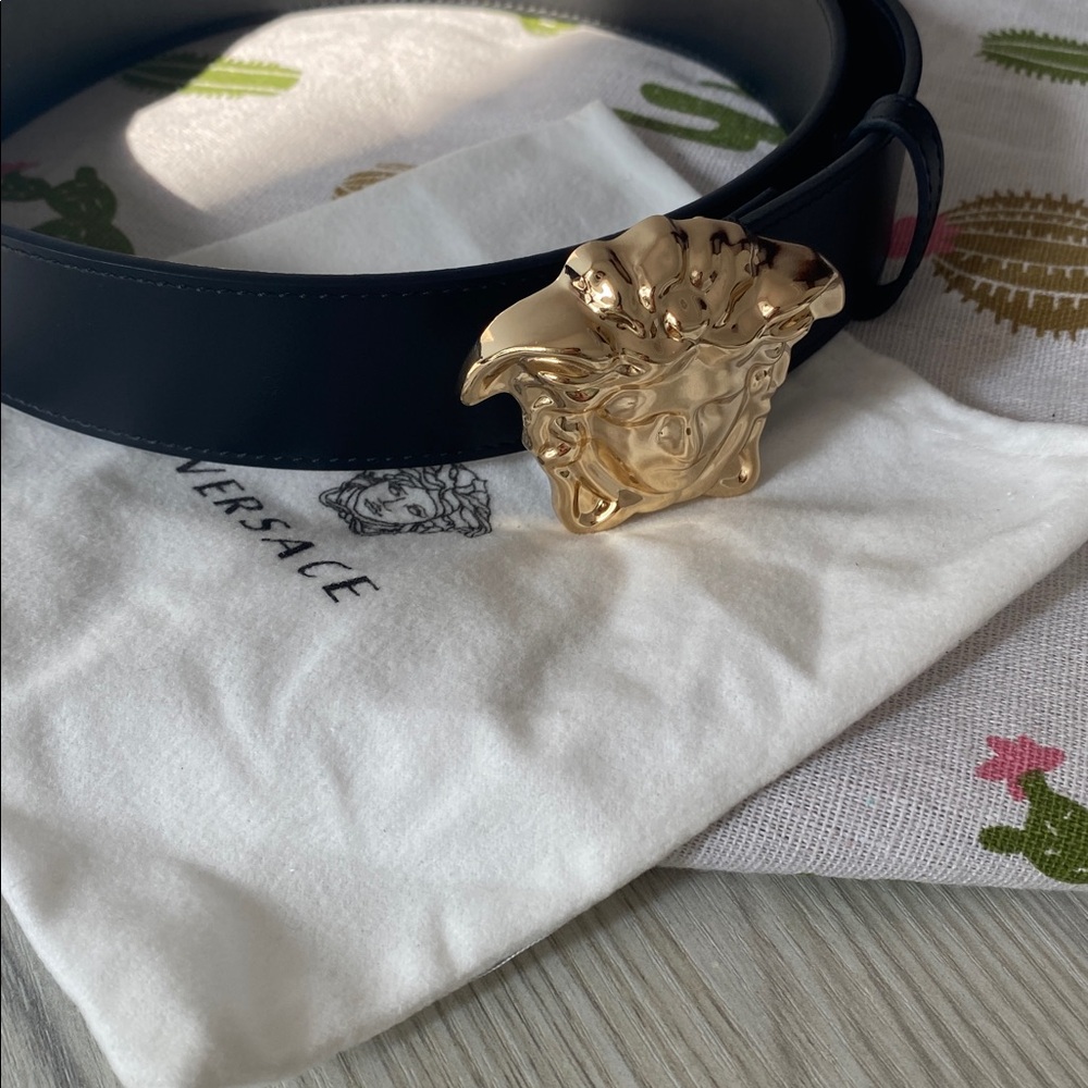 Versace Black Men's Leather Belt